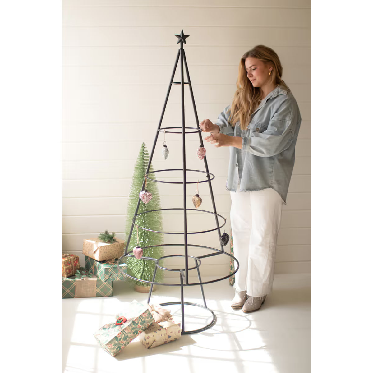 Large Metal Christmas Tree Ornament Display