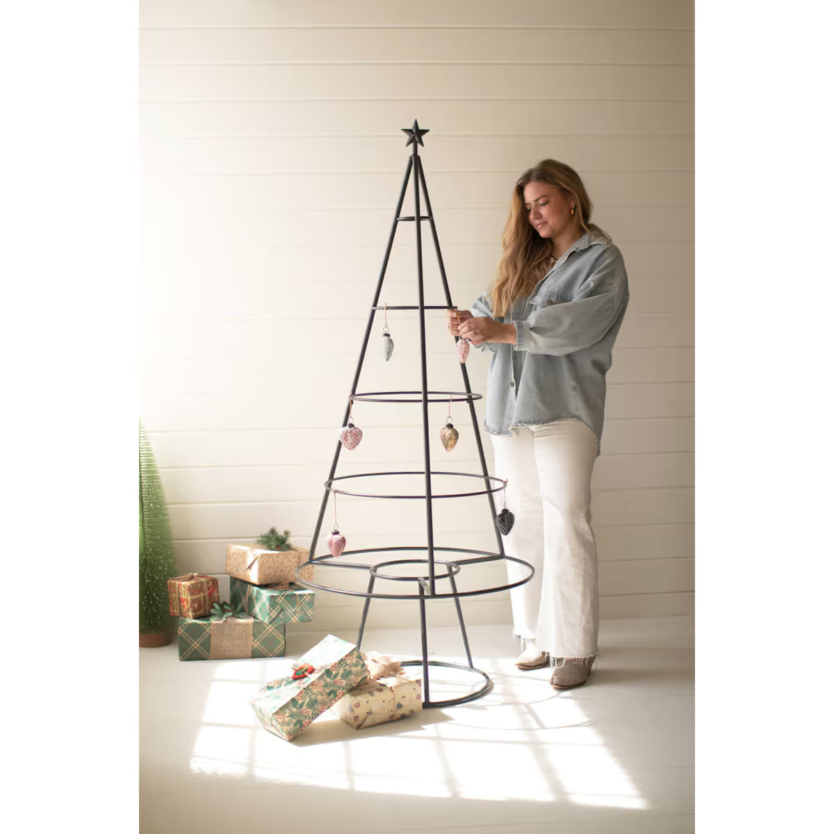 Large Metal Christmas Tree Ornament Display