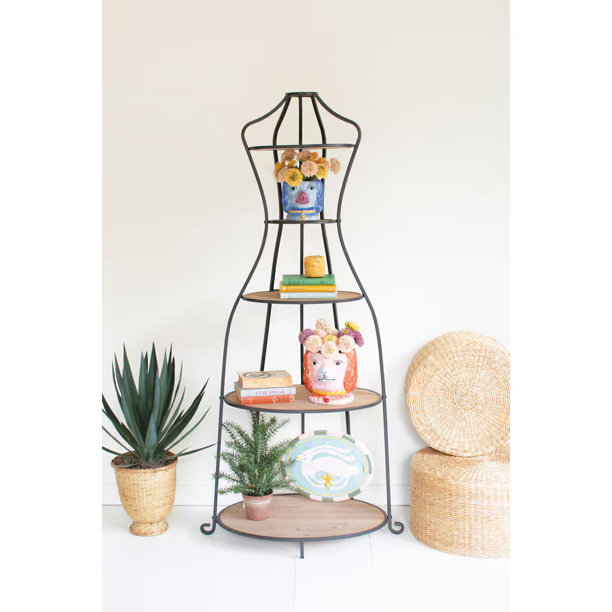 Metal & Wood Mannequin w.Shelves