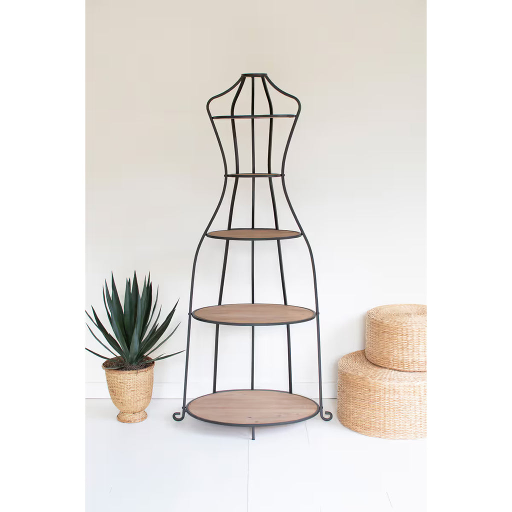 Metal & Wood Mannequin w.Shelves