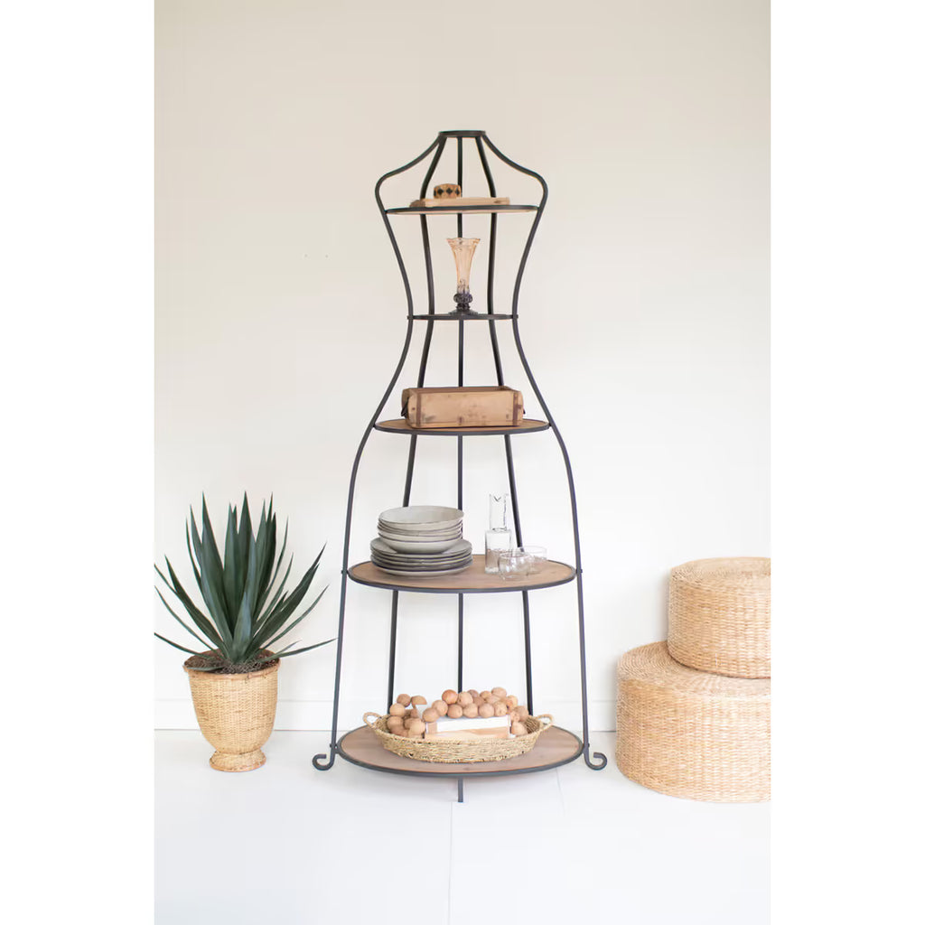 Metal & Wood Mannequin w.Shelves