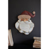 Painted Metal & Boucle Santa Head Wall Decor