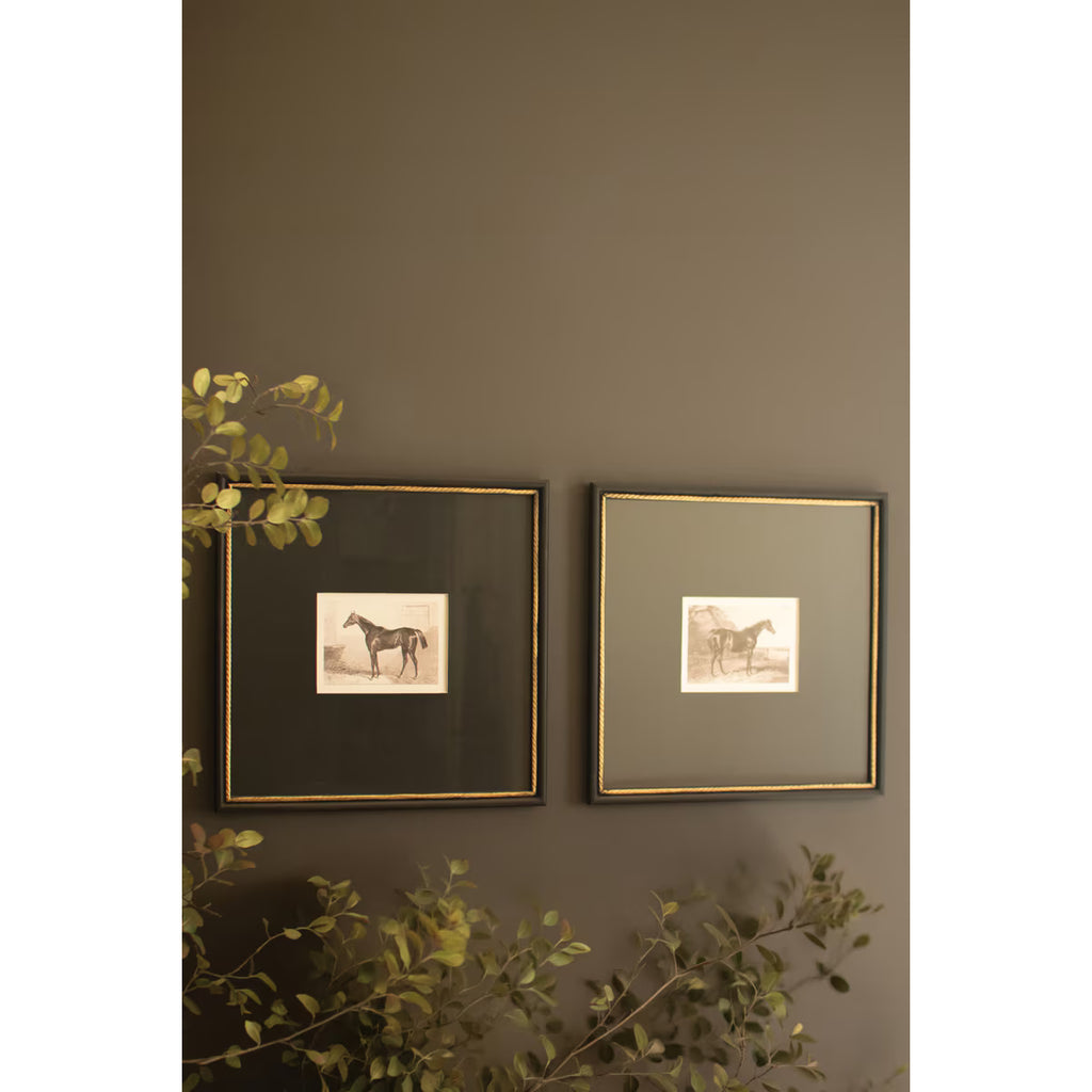 S/2 Framed Vintage Equestrian Prints