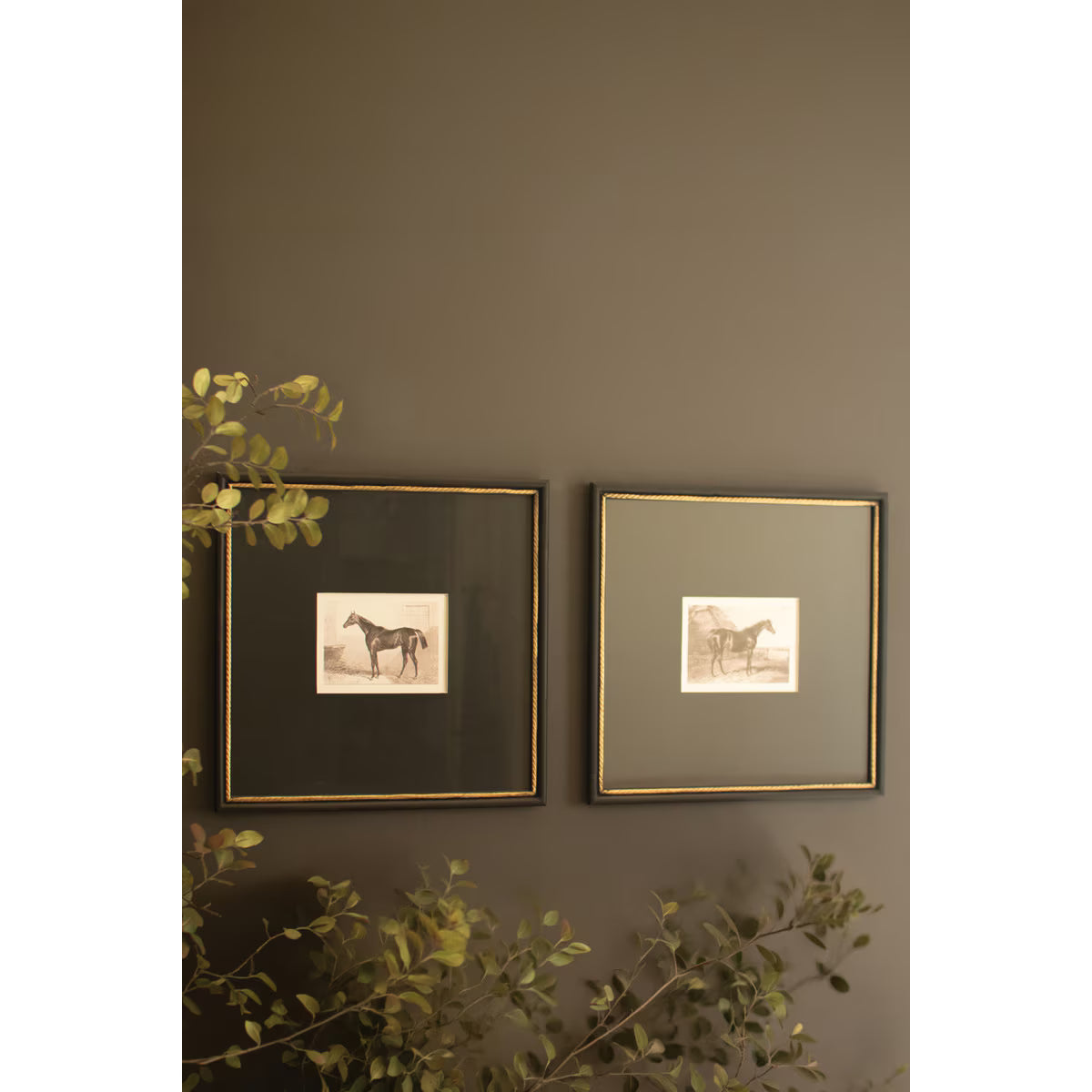 S/2 Framed Vintage Equestrian Prints