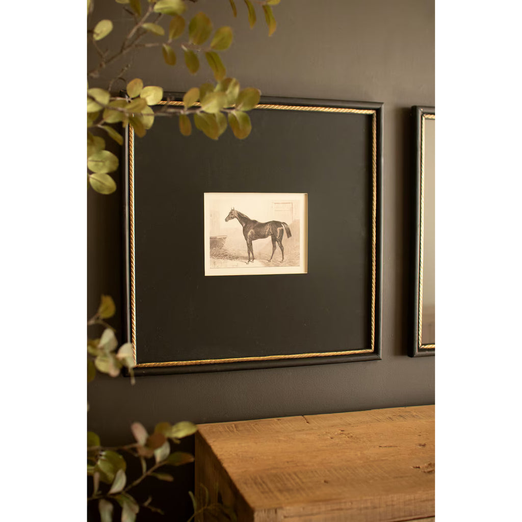 S/2 Framed Vintage Equestrian Prints