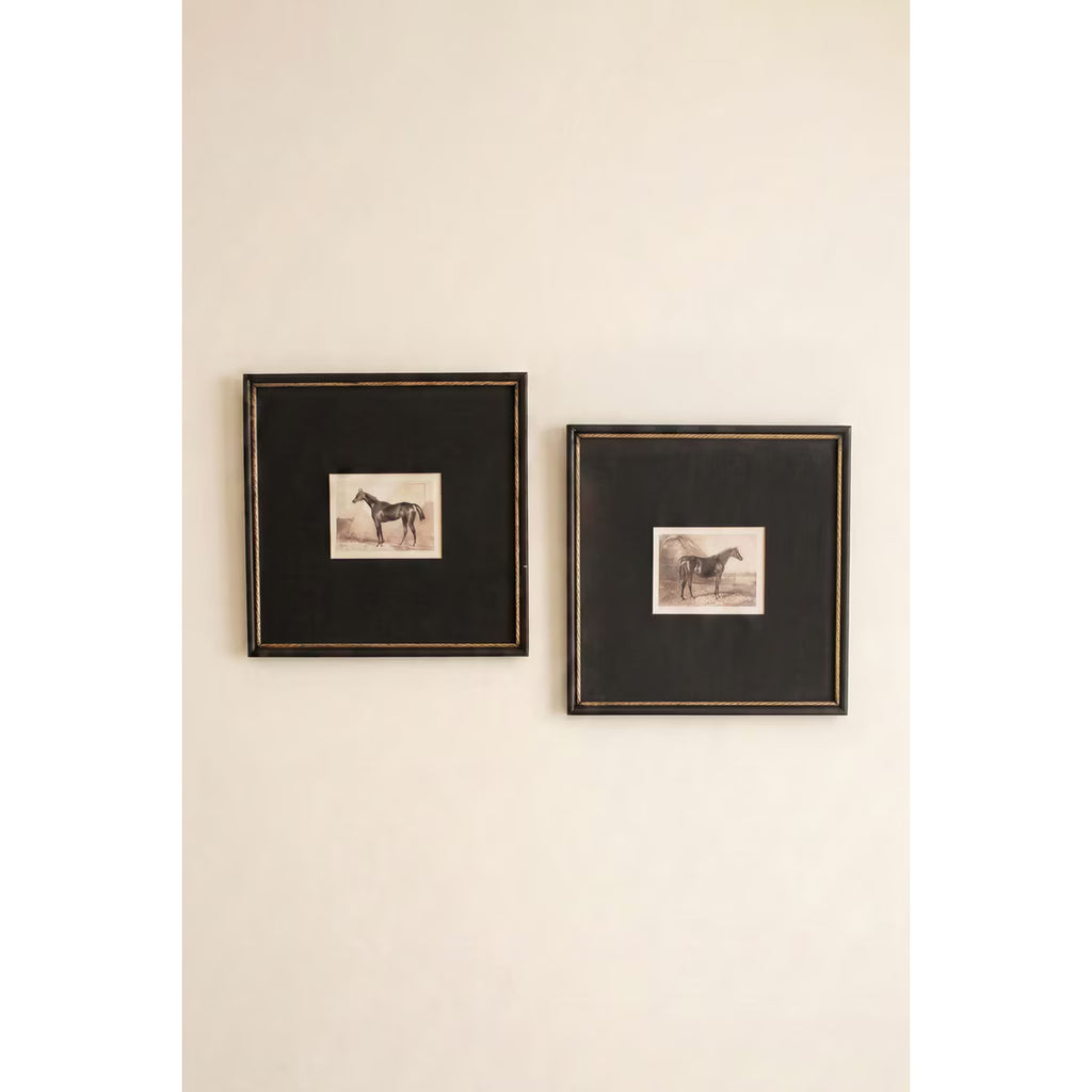 S/2 Framed Vintage Equestrian Prints