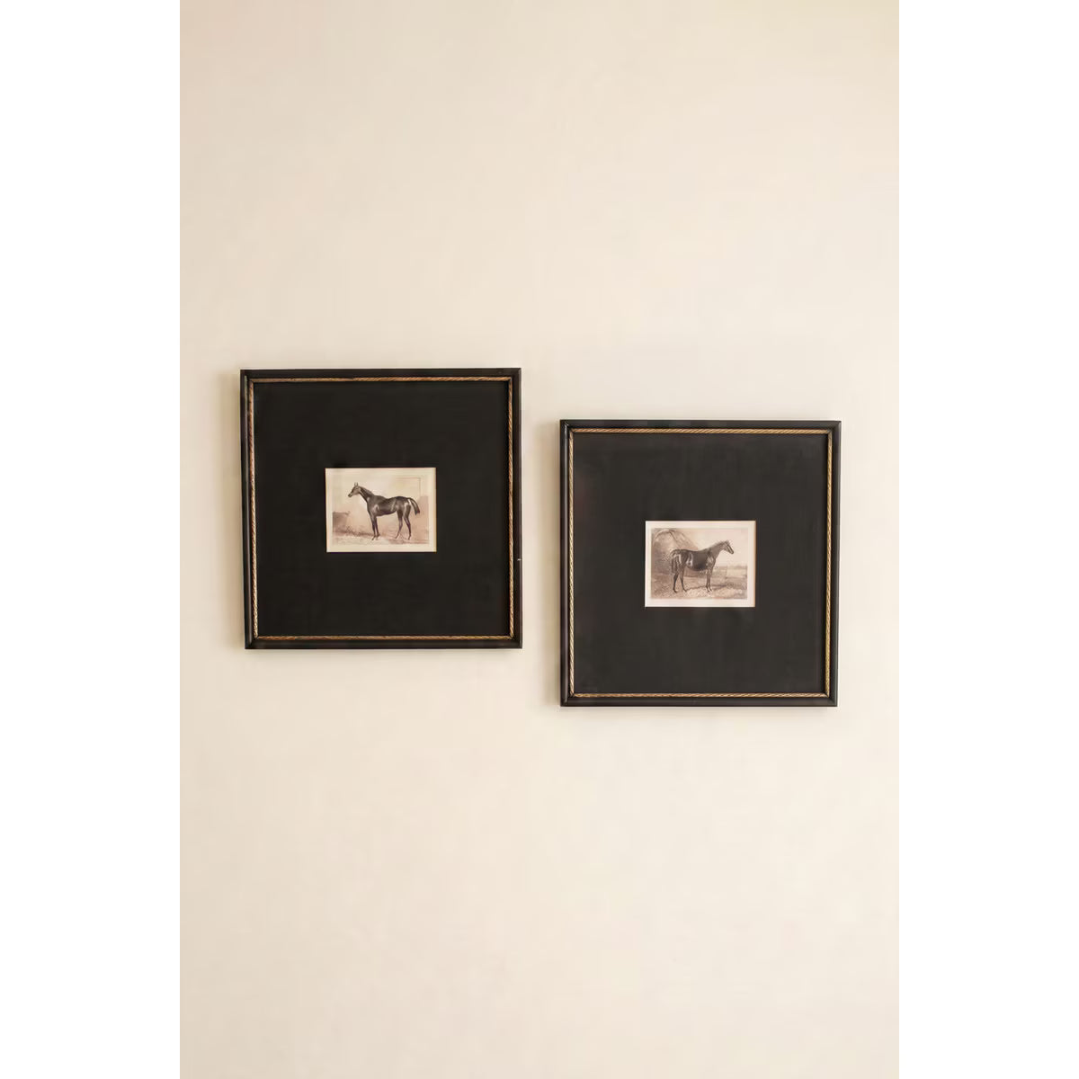 S/2 Framed Vintage Equestrian Prints