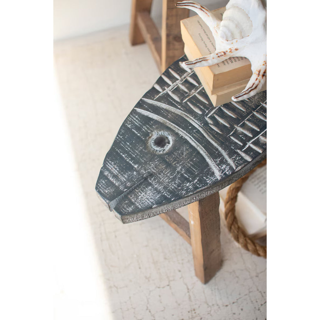 S/2 Wooden Fish Stools