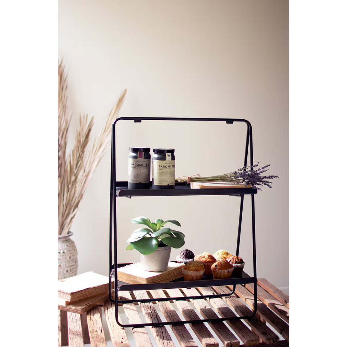 Two-Tiered Rectangle Display Rack