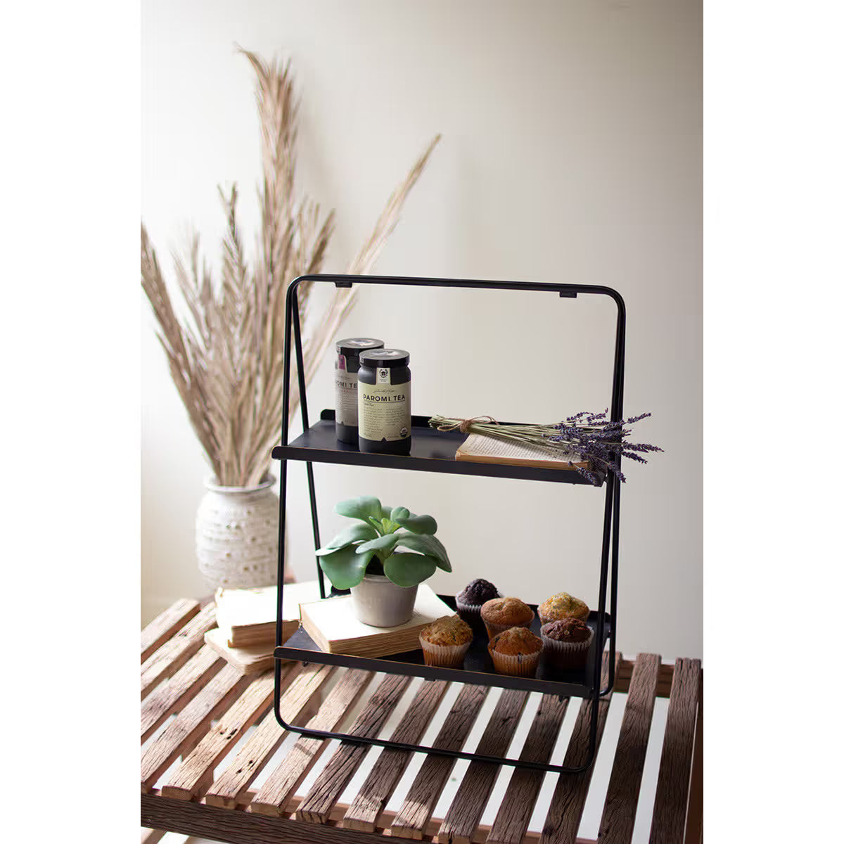 Two-Tiered Rectangle Display Rack