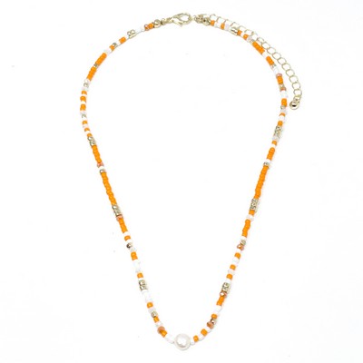 Coach Choker Necklace | Orange + White