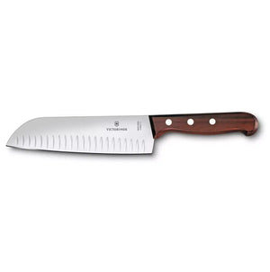 Santoku Knife |  7" Granton Blade | Wood