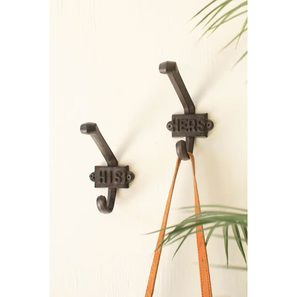Cast Iron HIs & Hers Hook Set