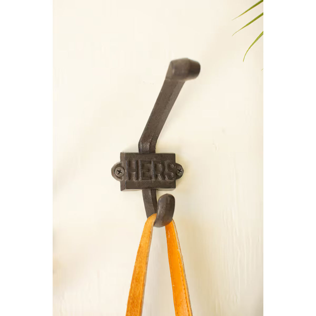 Cast Iron HIs & Hers Hook Set