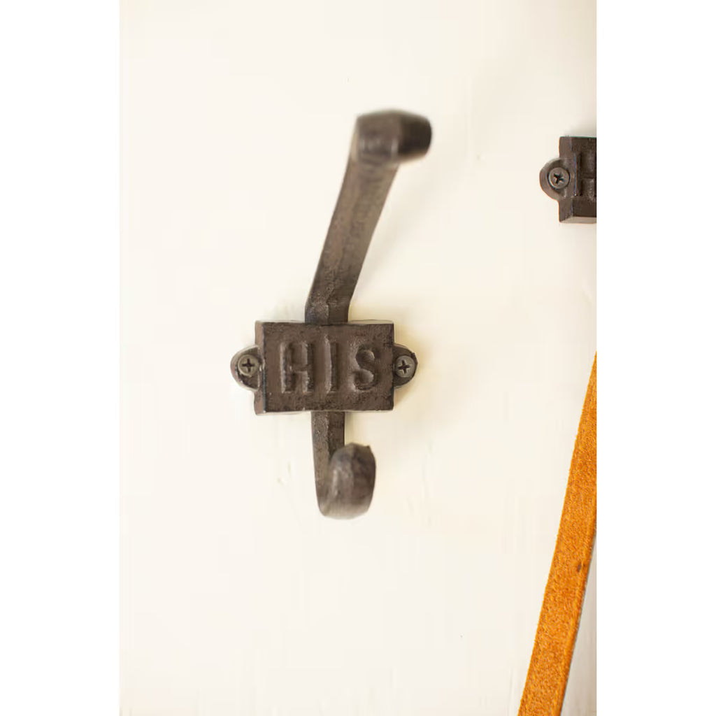 Cast Iron HIs & Hers Hook Set
