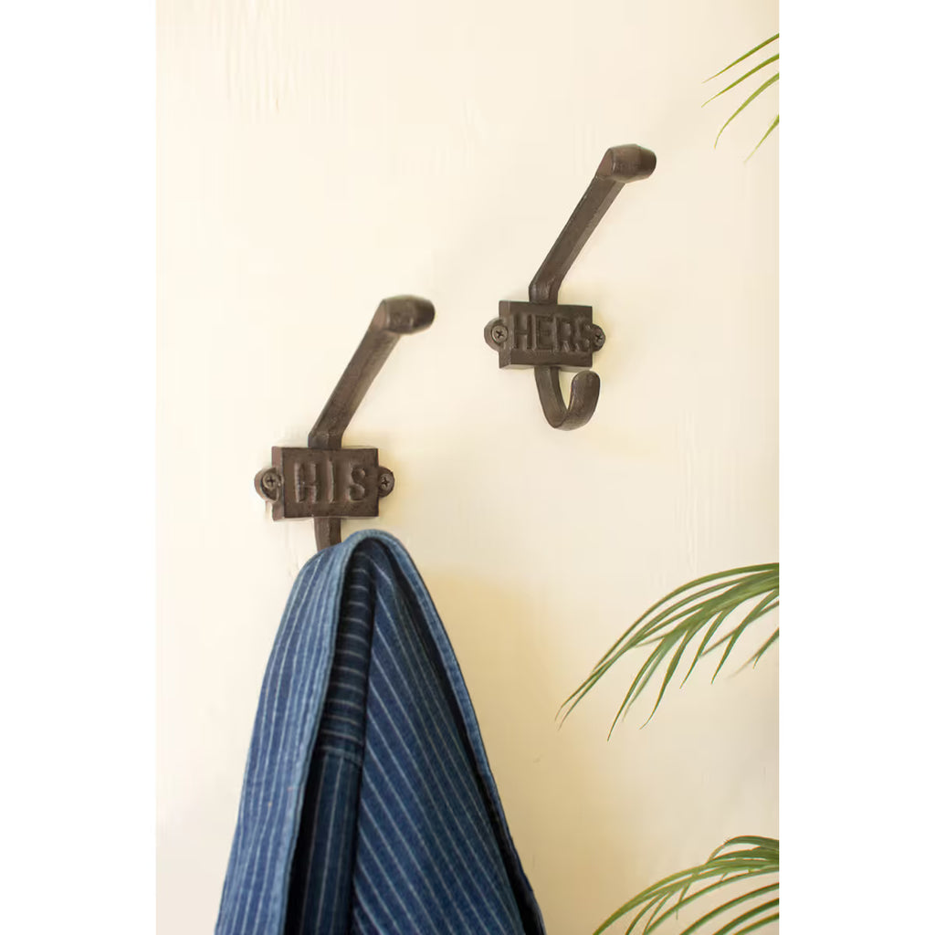 Cast Iron HIs & Hers Hook Set