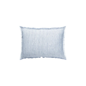 Chambray Blue Pinstripe Linen Pillow | 14" x 20"