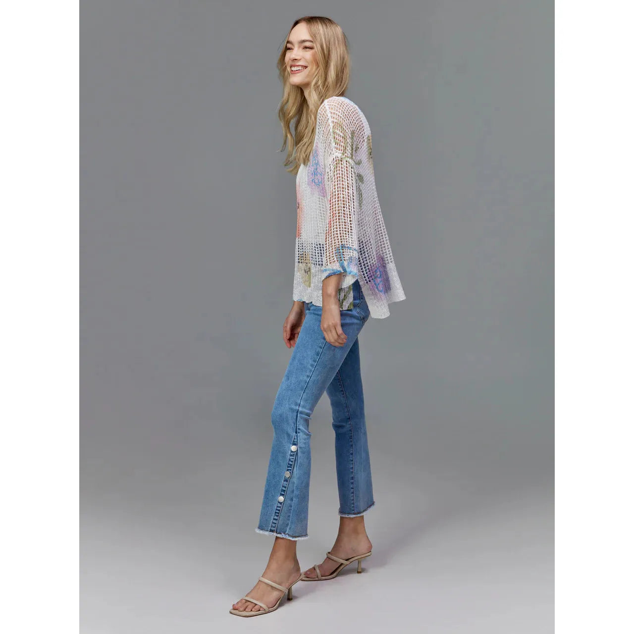 Bootcut Jeans with Side Snap Detail | Light Blue