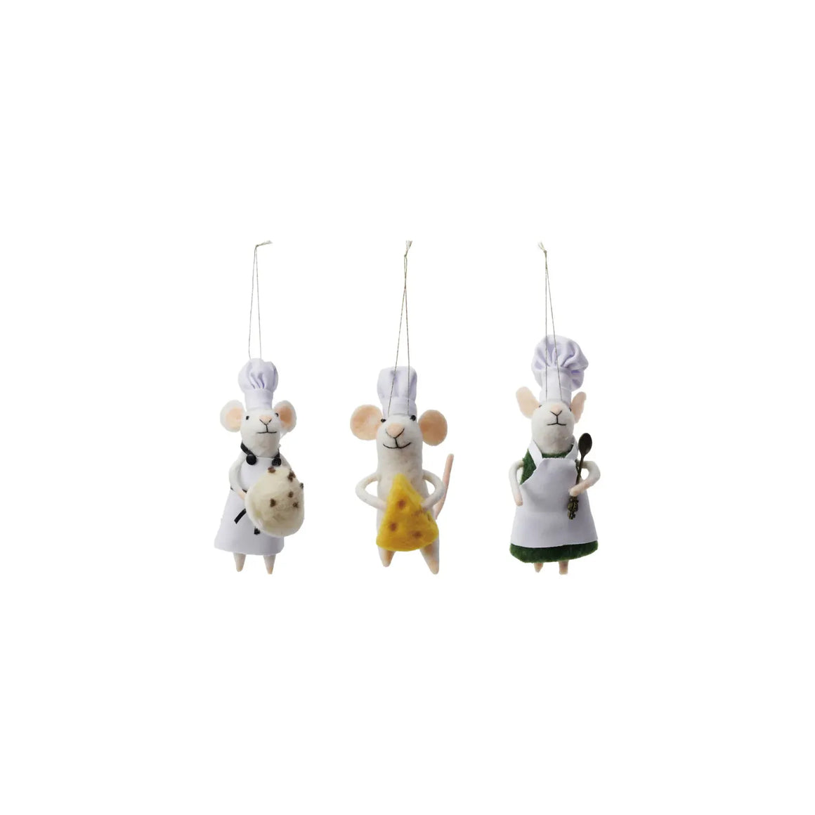 Wool Felt Chef Mouse Ornament