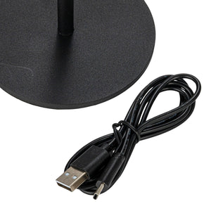 Black Metal LED Rechargeable Table Lamp w/Touch Sensor