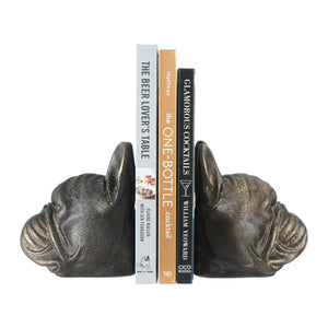 S/2 French Bulldog Head Bookends