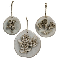 S/3 Botanical Ceramic Wall Blooms