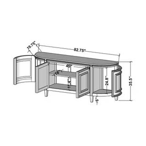 Claude Bow Front Sideboard | Large - Brown