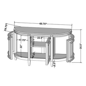 Claude Bow Front Sideboard | Small - Antique White
