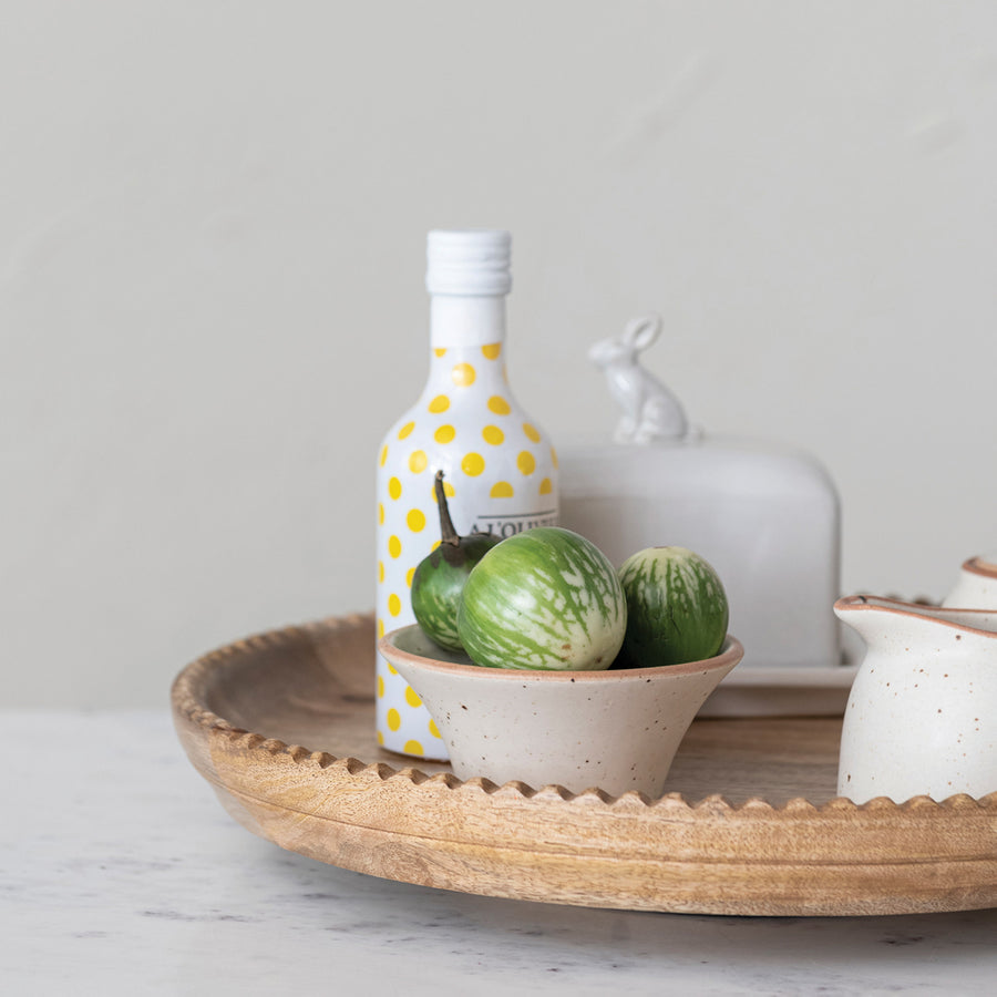 Wood Lazy Susan w/Scalloped Edge