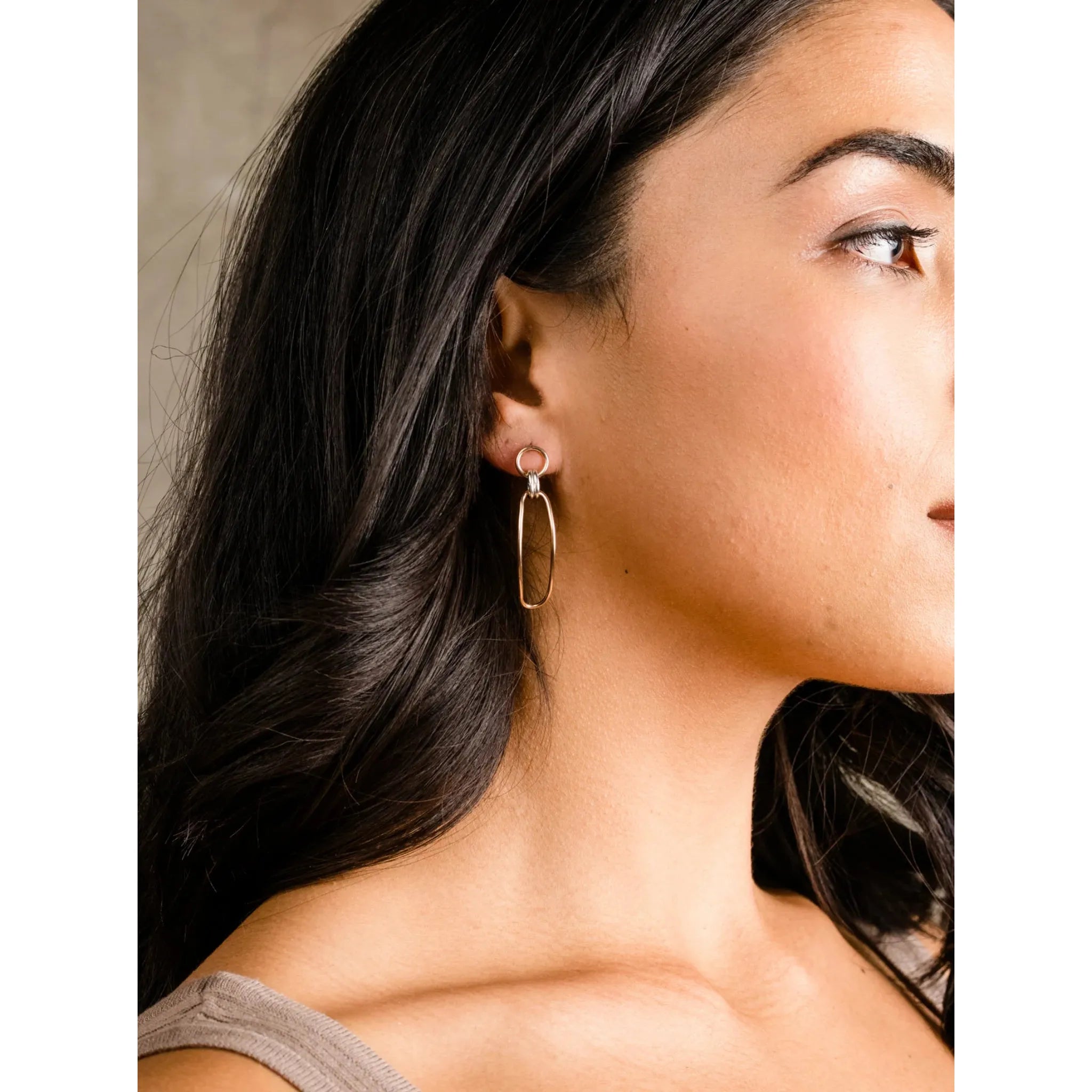 Date Night Two Tone Drop Earrings