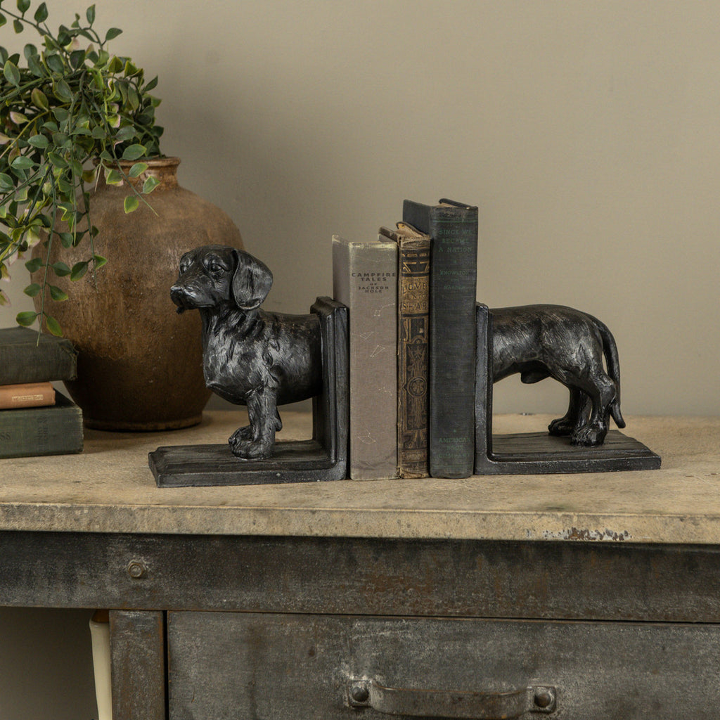 S/2 Dachshund Bookends