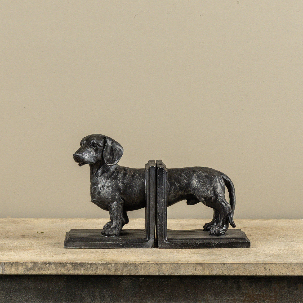 S/2 Dachshund Bookends