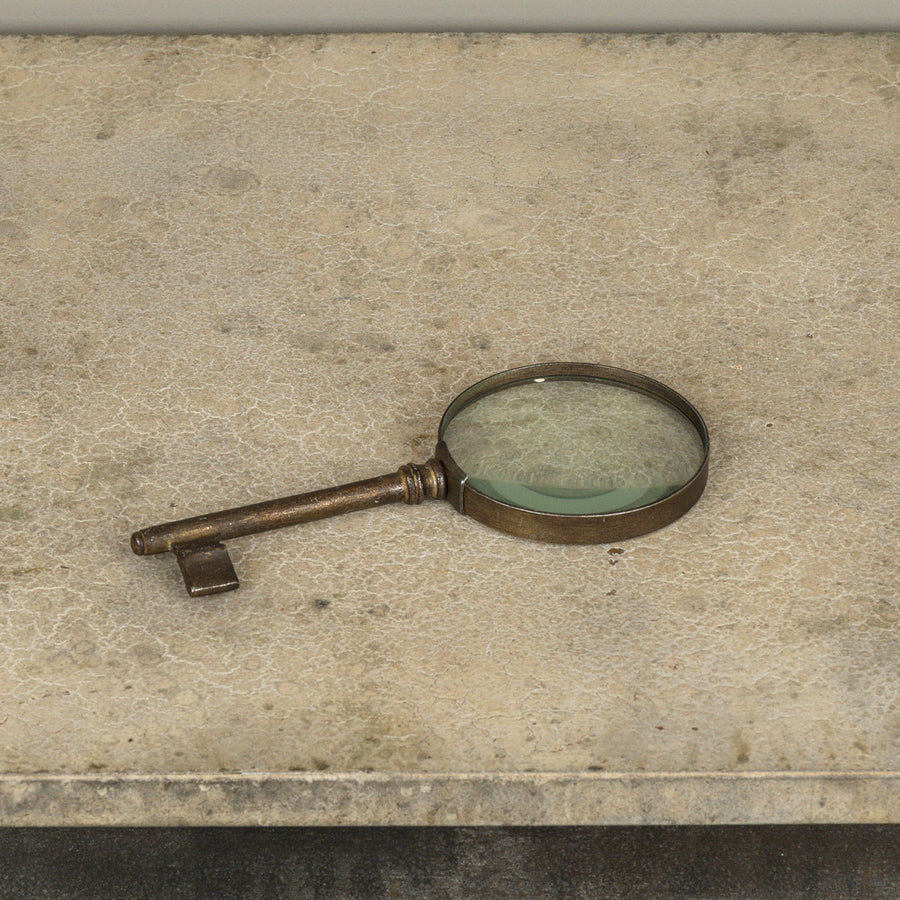 Aged Key Magnifying Glass