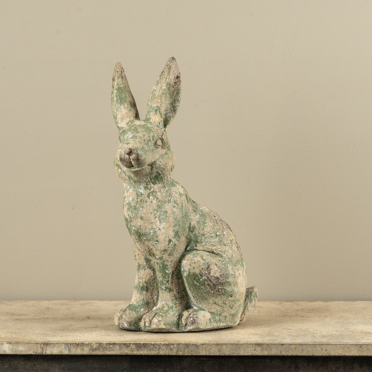 Aged Green Garden Bunny