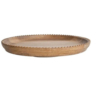 Wood Lazy Susan w/Scalloped Edge