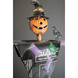 Recycled Metal Scarecrow w/Stand