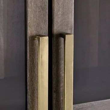 Bradley Oak Wood Tall Cabinet | Cocoa Brown