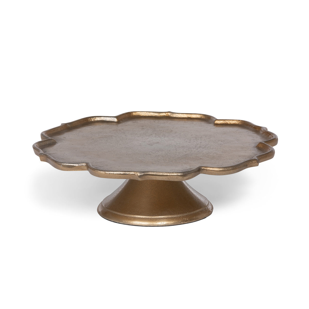 Scalloped Edge Cast Aluminum Cake Plate