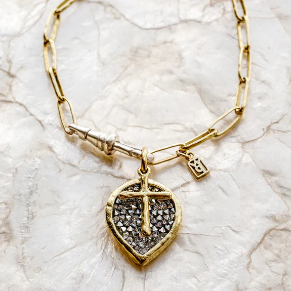 Lotus Cross Kristal Pendant