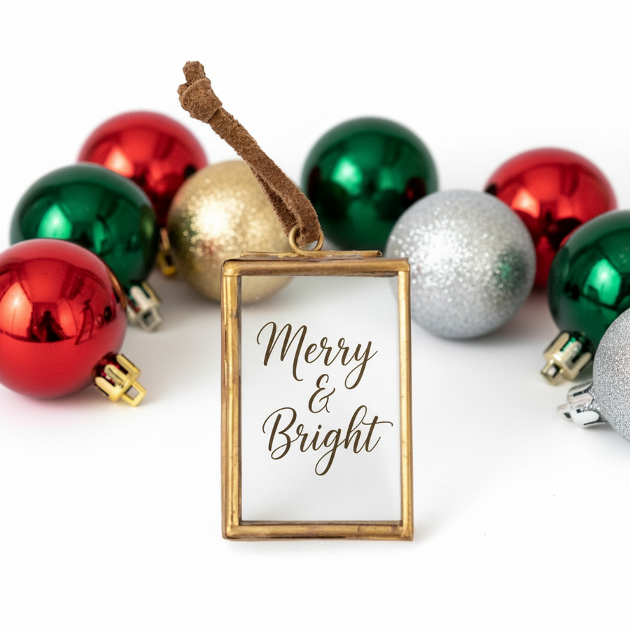 Ornament Frame w/Brass Finish