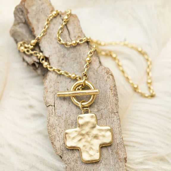 Life In Balance Cross Toggle Necklace