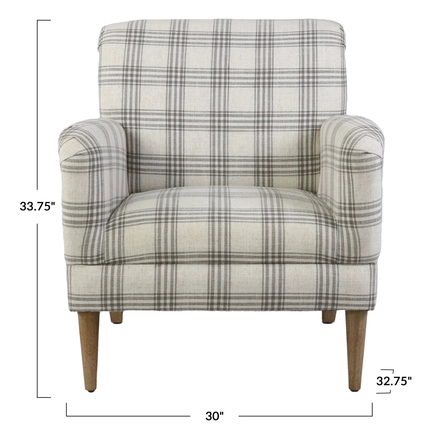 Plaid Upholstered Armchair