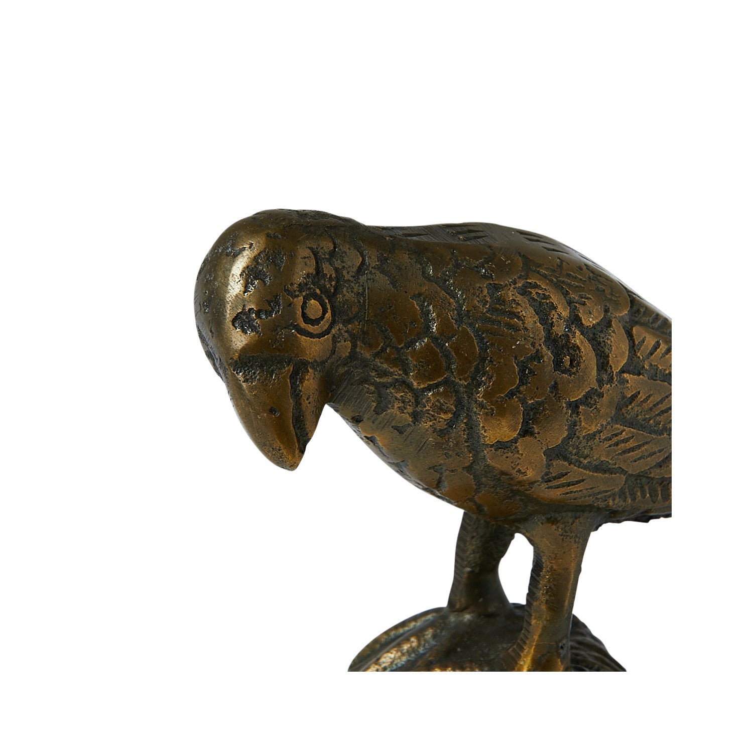 Antique Gold Finish Cast Aluminum Bird