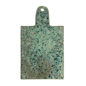 Stoneware Cheese/Cutting Board w/ Leather Tie | Crackle Green