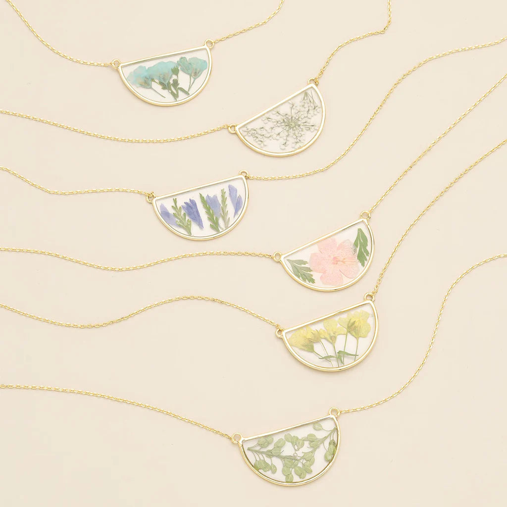 Pressed Flower Necklace Collection