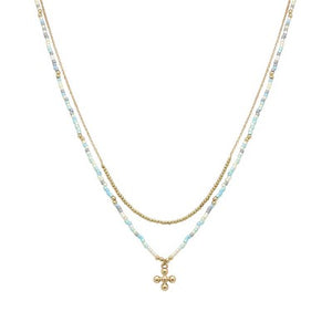 Fret Necklace | Turquoise