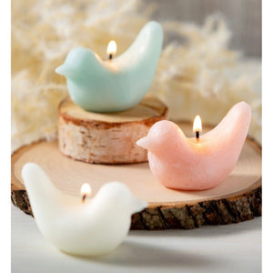 S/3 Glazed Bird Votive Candles