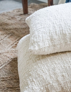 Cozy Cotton Boucle Euro Pillow | White (Ivory)