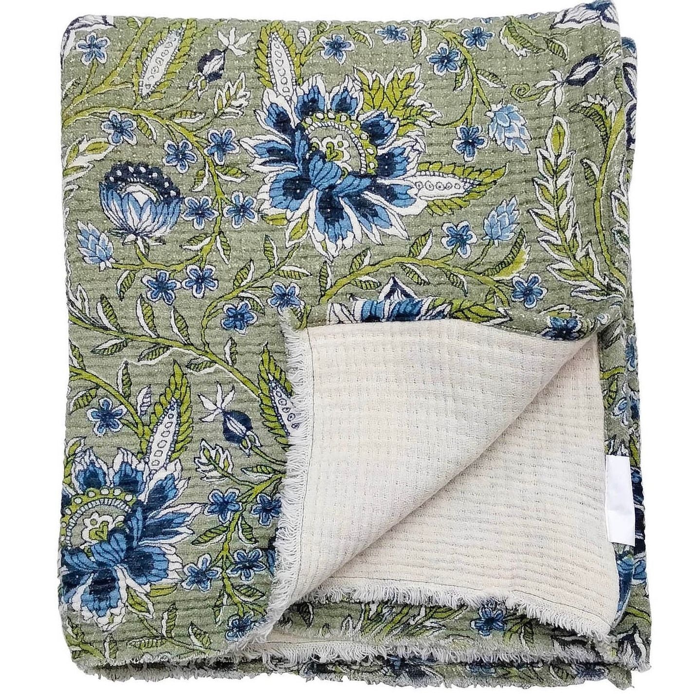 Botanical Print Cotton Throw