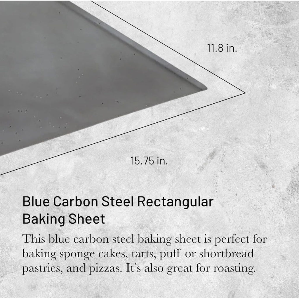 Blue Carbon Steel Rectangular Baking Sheet
